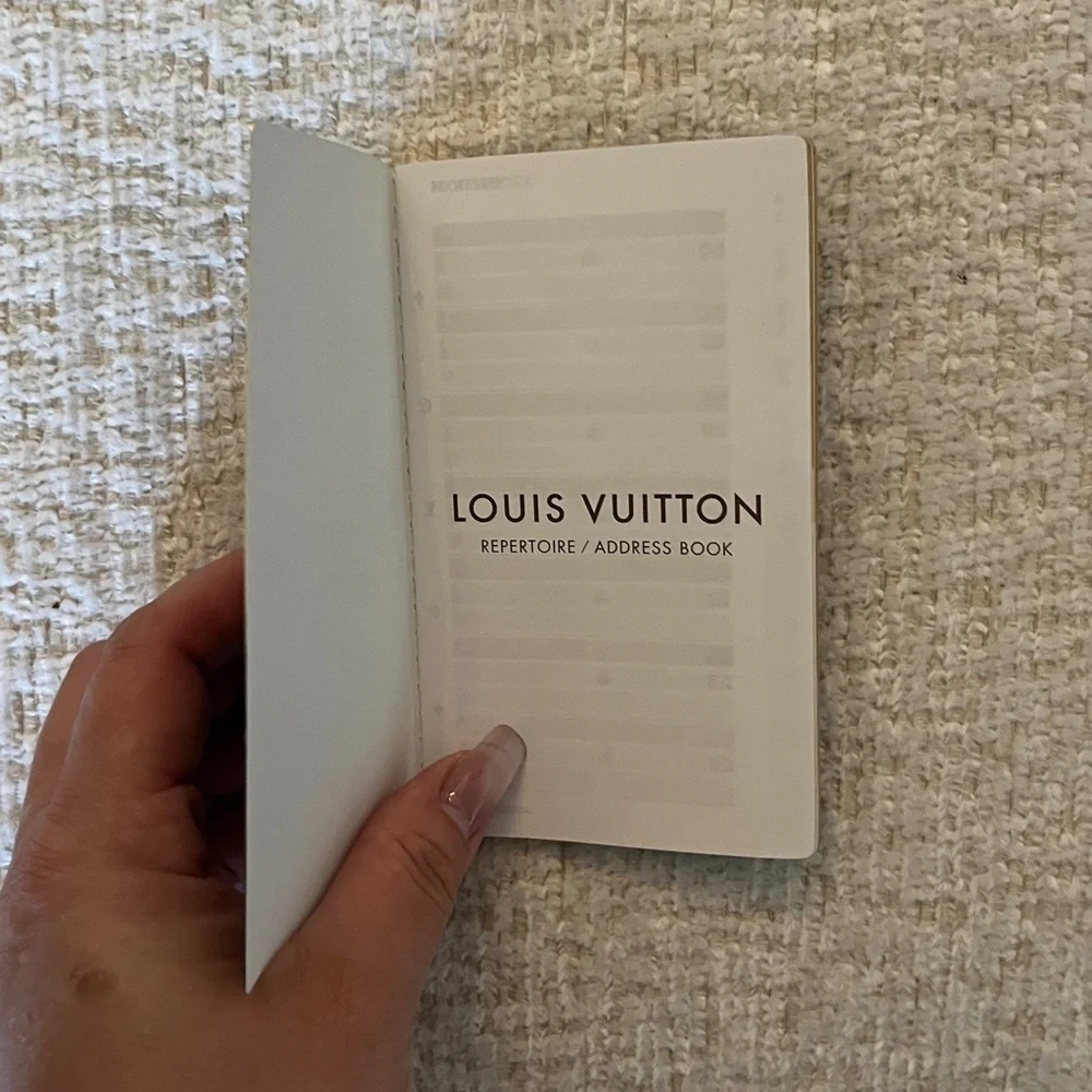 Louis Vuitton Dark Brown Vintage Address Book w/Gold Trim on Exterior of Pages